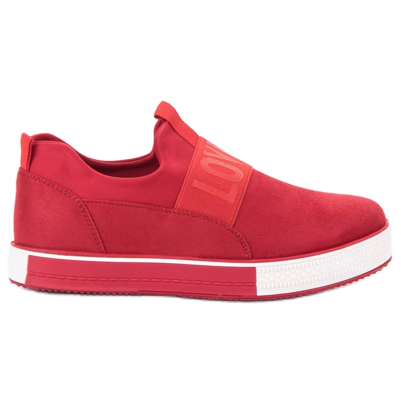 SHELOVET Zapatos sin cordones de gamuza rojo