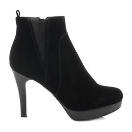 Botas de tacón alto J0084-1 Cremallera negra negro