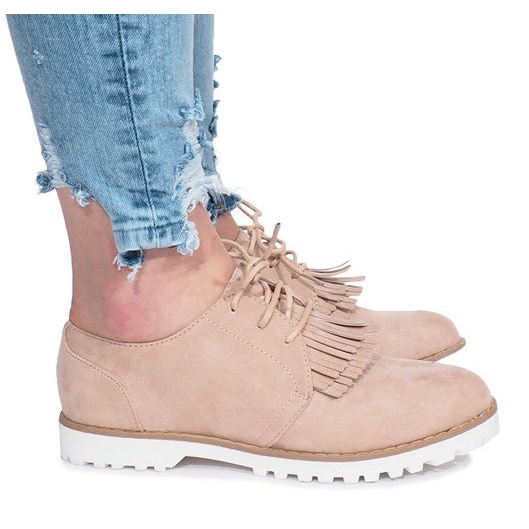 Mocasines beige con flecos Crushing Hard