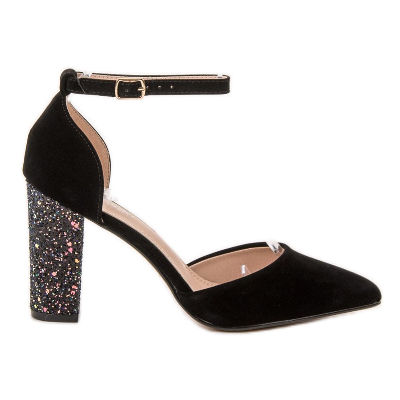 Weide Zapatos de tacón con purpurina negro