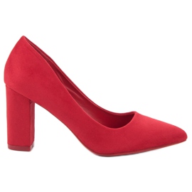 SHELOVET Bombas de gamuza rojo