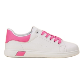 Ideal Shoes Calzado deportivo para mujer blanco rosado