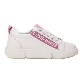 Jumex Calzado deportivo cómodo blanco rosa
