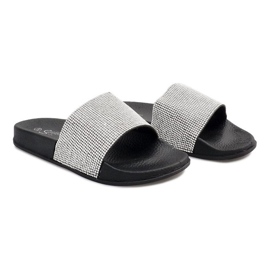 Pantuflas Brillantes Lentejuelas SL-32 Negra gris