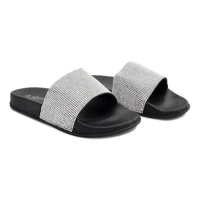 Pantuflas Brillantes Lentejuelas SL-32 Negra gris