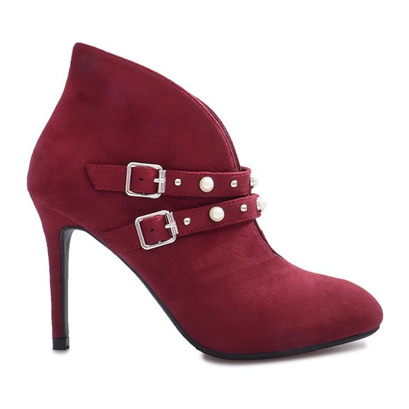 Botas granate con tacón alto Kaia rojo