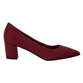 Small Swan Zapatos cómodos de gamuza rojo