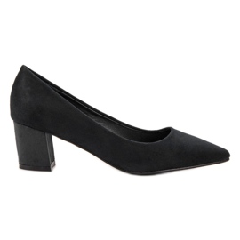 Small Swan Zapatos cómodos de gamuza negro