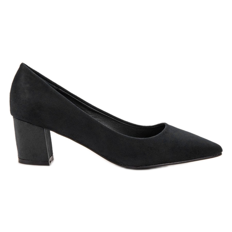 Small Swan Zapatos cómodos de gamuza negro