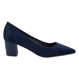 Small Swan Zapatos cómodos de gamuza azul