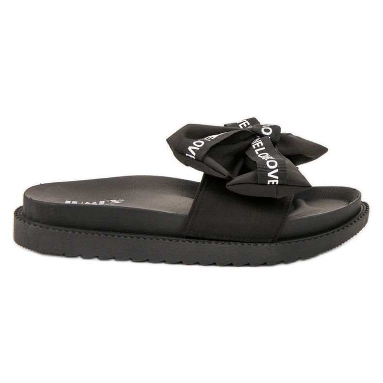 Jumex Pantuflas con lazo de amor negro
