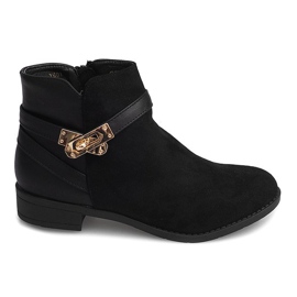 Botas Ante Con Hebilla Y601 Negro