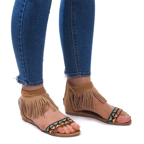 Sandalias Boho 3-2 de ante camel beige
