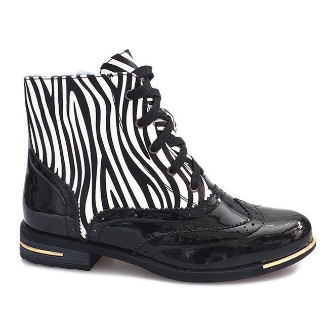 Bota negra Zebra 6722-1 blanco negro Bota negra Zebra 6722-1 blanco negro