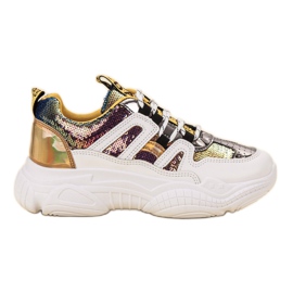 Ax Boxing Zapatillas con lentejuelas gris amarillo