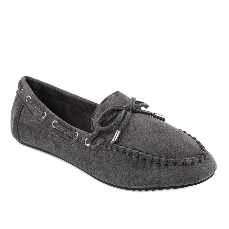 Bailarinas mocasines grises con lazo XW9100