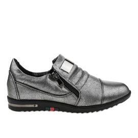 Zapatos grises con cremallera H034