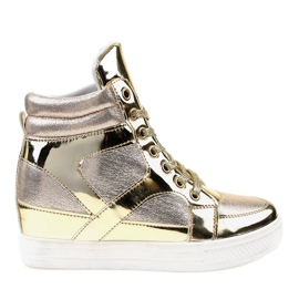 Zapatos deportivos lacados en oro calado L641-2 dorado