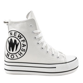 Deportivas cuña blancas W09 blanco