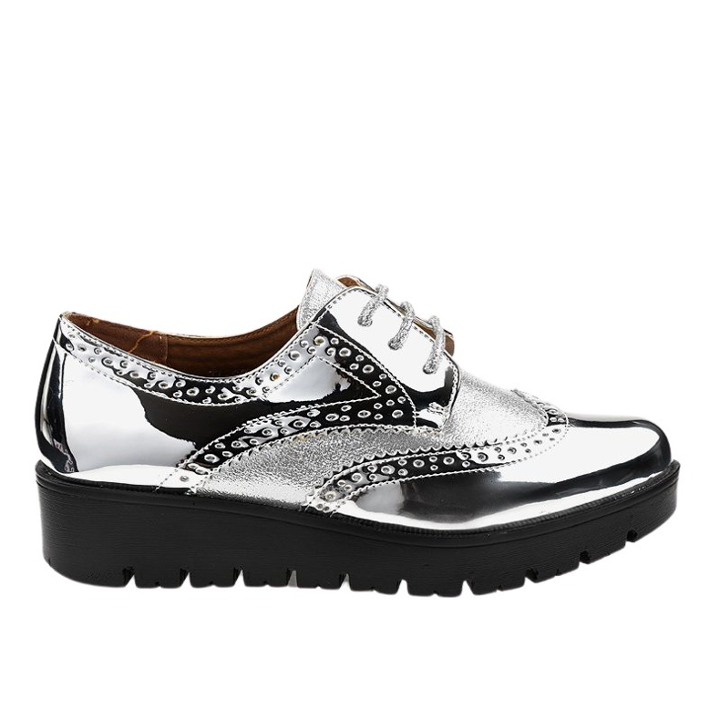 Zapato plateado con cordones TL-60 gris