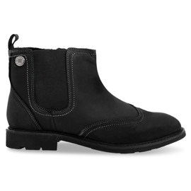 Botas altas y cálidas atadas 4682 Black negro