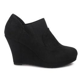 Botas de cuña de ante 6-231 Negro
