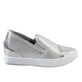 BM Zapatillas plateadas con cuña DD436-2 gris BM Zapatillas plateadas con cuña DD436-2 gris