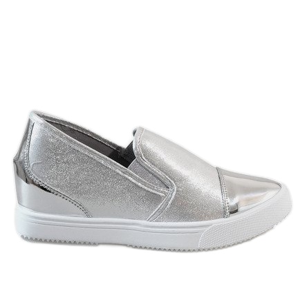 BM Zapatillas plateadas con cuña DD436-2 gris BM Zapatillas plateadas con cuña DD436-2 gris