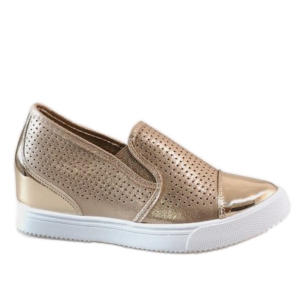 Zapatillas de cuña doradas DD439-82 dorado