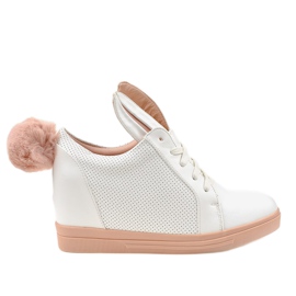 Zapatillas blancas en los conejitos de cuña H6211-9 blanco