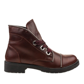 Kayla Shoes Botines granate con cordones 11606-73 rojo Kayla Shoes Botines granate con cordones 11606-73 rojo