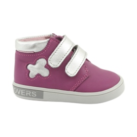 Botines Mazurek Velcro rosa gris
