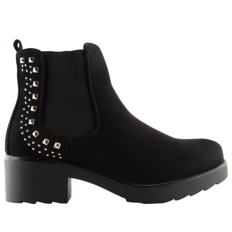 Botines Chelsea negros con tachuelas Z175 Negro