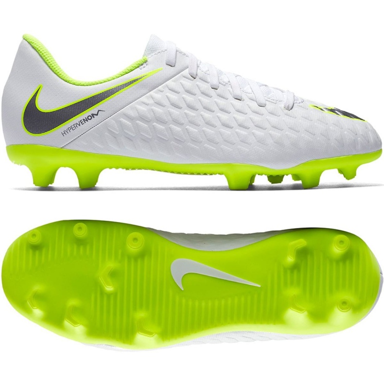 Zapatos de fútbol Nike Hypervenom Phantom 3Club Fg Jr AJ4146-107 blanco