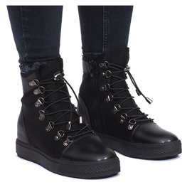 Zapatillas con cuña caladas negras de Mathilde negro