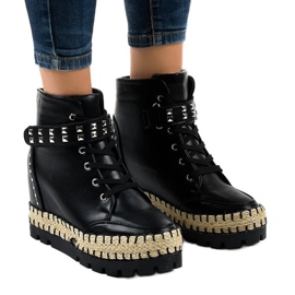 Botines trapper mujer negros AJ-547