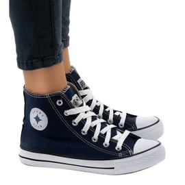 Zapatillas altas clásicas azul marino DTS8224-4