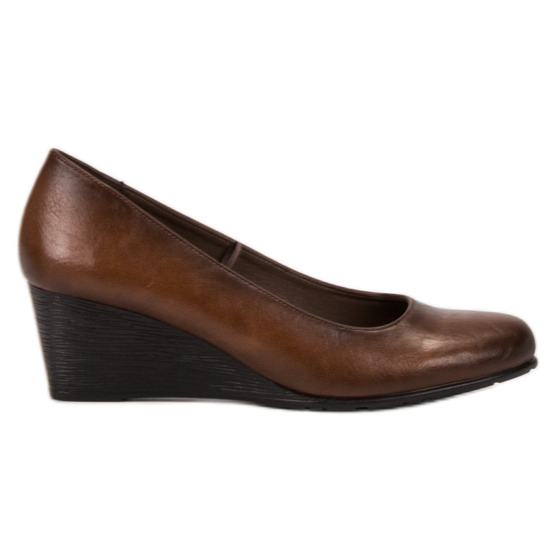 Vinceza Bombas marrones en una cuña marrón Vinceza Bombas marrones en una cuña marrón