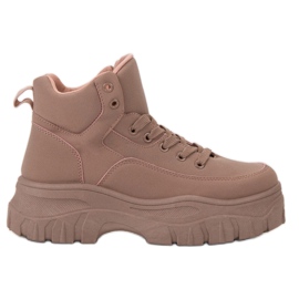 Kylie Zapatos con cordones en la plataforma rosado