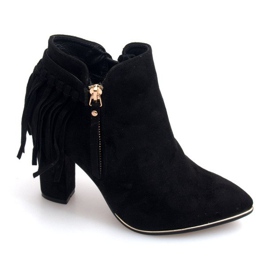 Botas de ante de tacón alto A989 Negro