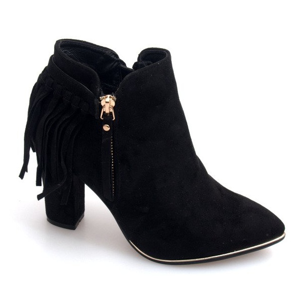 Botas de ante de tacón alto A989 Negro Botas de ante de tacón alto A989 Negro