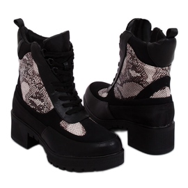 Black Botas negras de mujer 99-58 Snake Skin negro