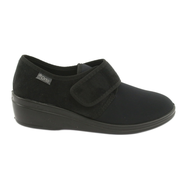 DR.ORTO Pantuflas de mujer befado con velcro, pu 033D002, negro