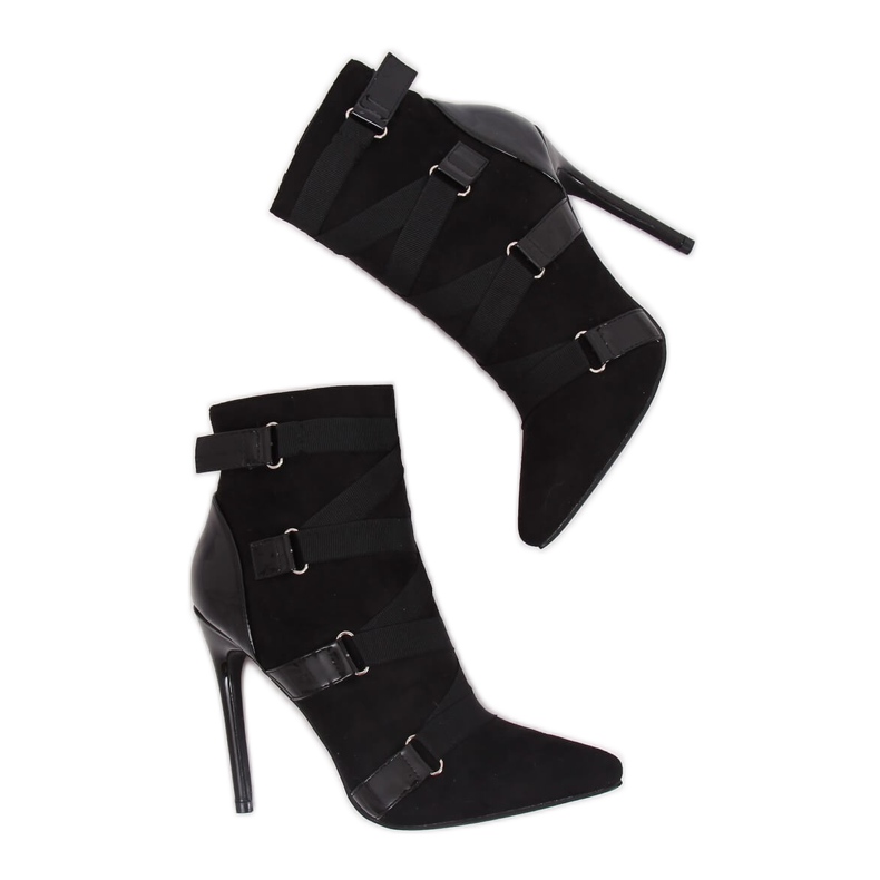 Negro Botas con alfiler negro BKKX1150 Negro