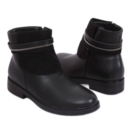 Botines Chelsea negros para mujer HFN-2276-2 Negro