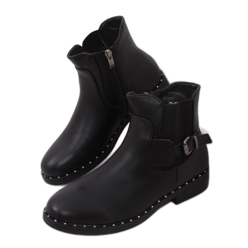 Botines Chelsea negros para mujer HFN-2279 Negro