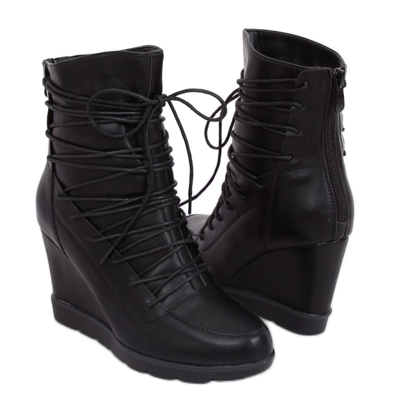 Black HX301 Botas de cuña negras negro