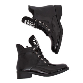 Botas de mujer lacadas en negro NC866 Negro