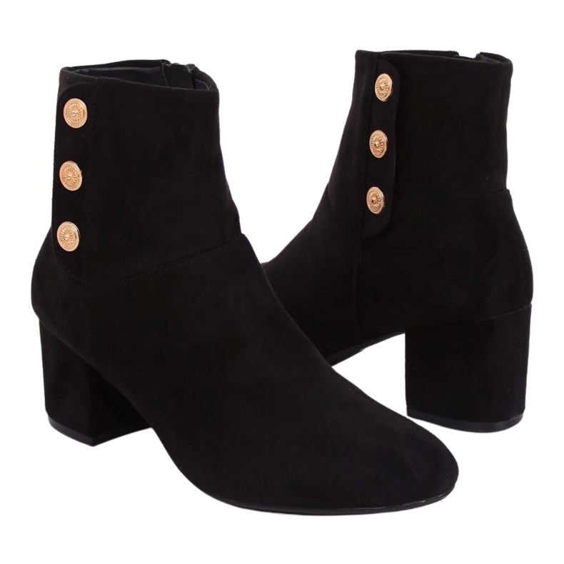 Negro YL51 Botas negras de tacón alto