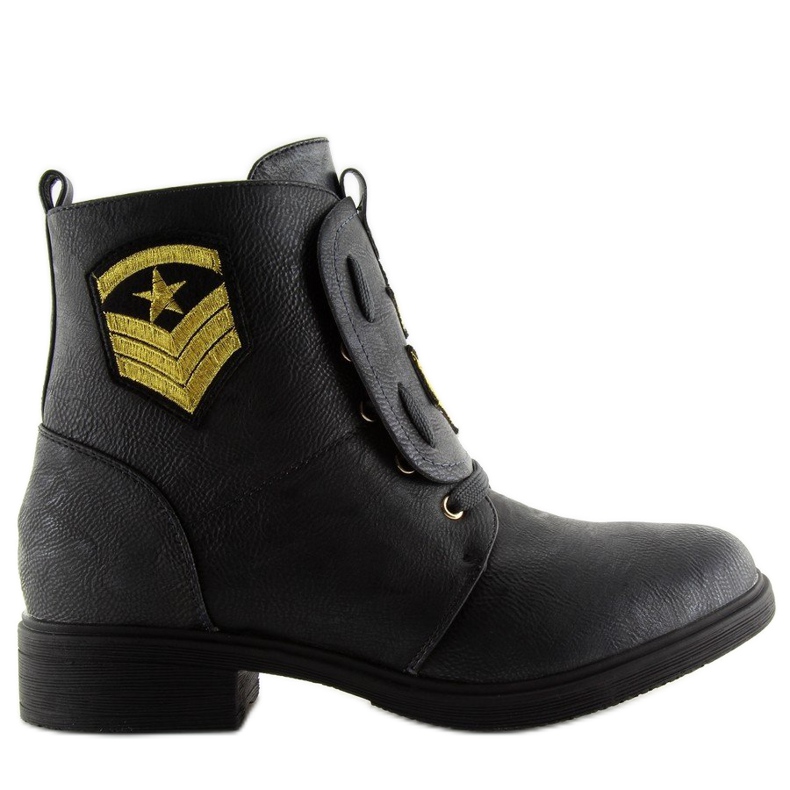 Black H-4 Black Botas de trabajo con parches negro Black H-4 Black Botas de trabajo con parches negro